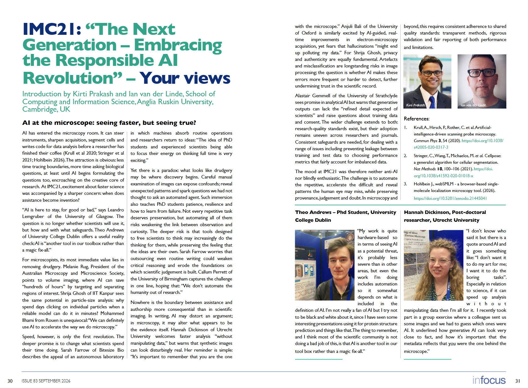RMS InFocus Issue 83 article on responsible AI in microscopy